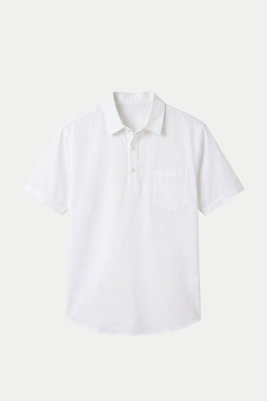 White Ponza Shirt | Linen Popover Shirt