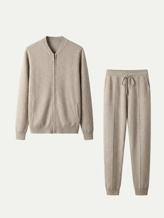 Norio Signature Set Beige | Two-Piece Knit Set