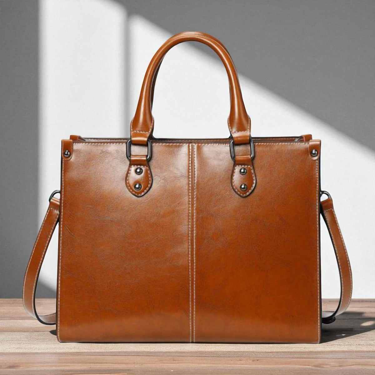 Bolsa tote de piel clásica