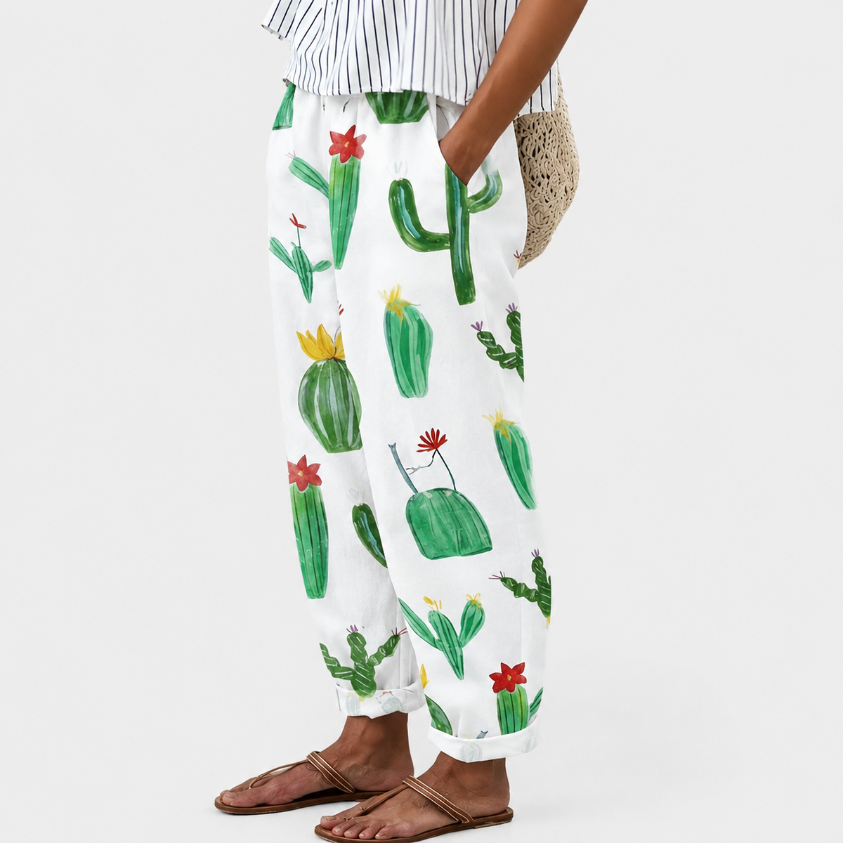Pantalón con estampado floral