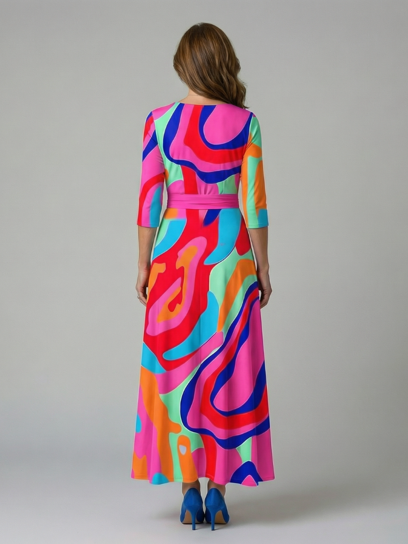 Vestido midi cruzado con estampado floral