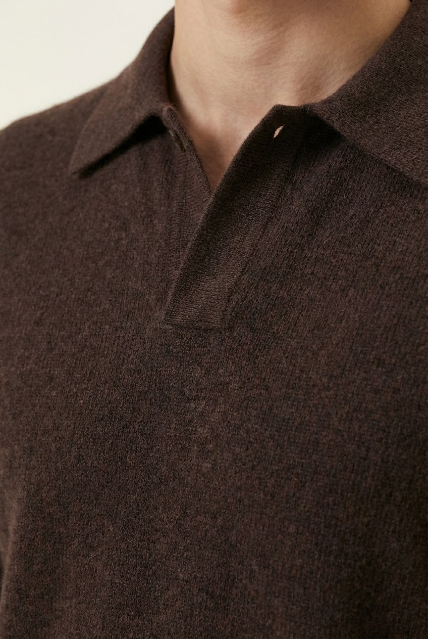 Ario City Polo Maroon | Long-Sleeve Knit Polo