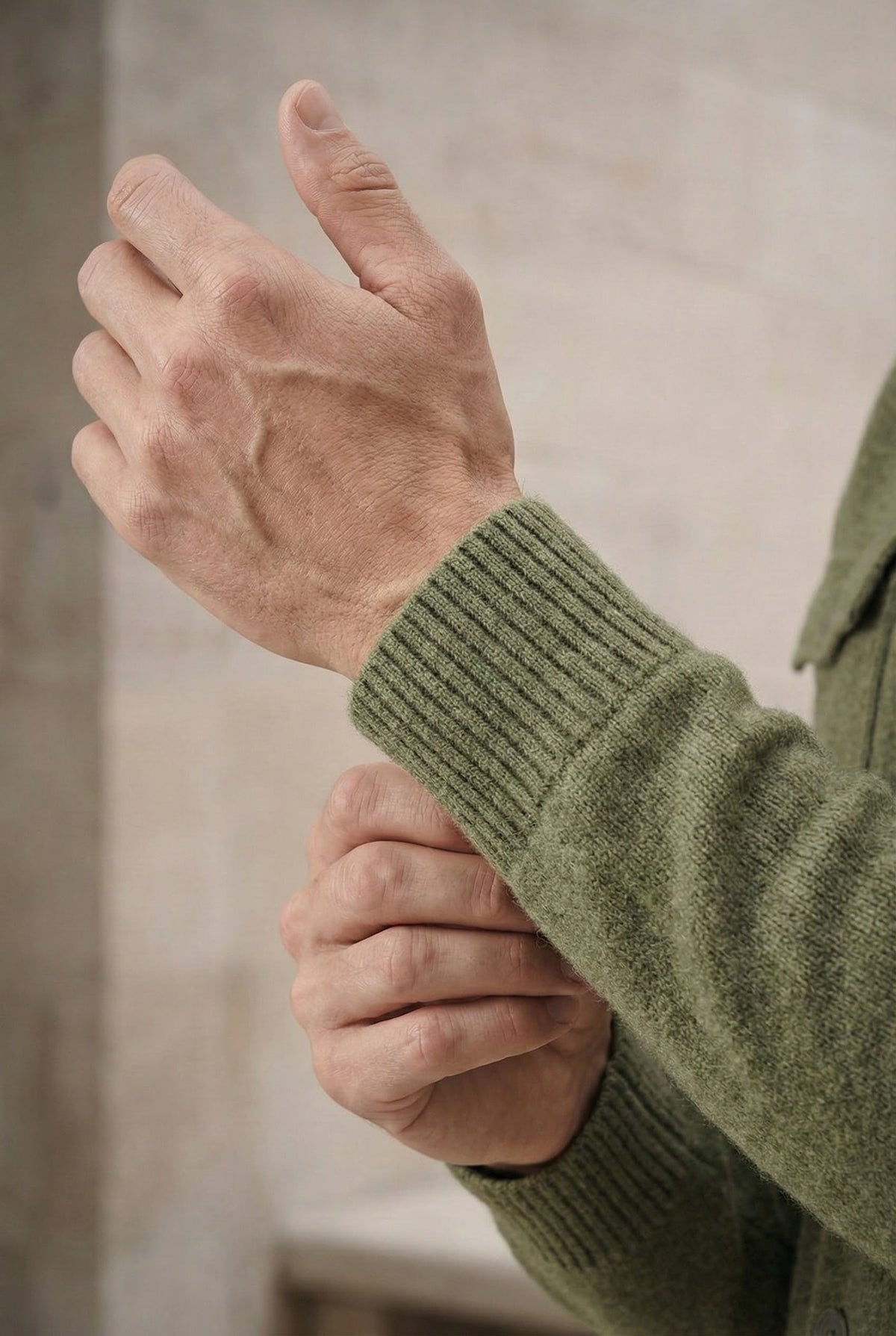 Santio Knit Cardigan Green | Button-Front Knit with Chest Pockets
