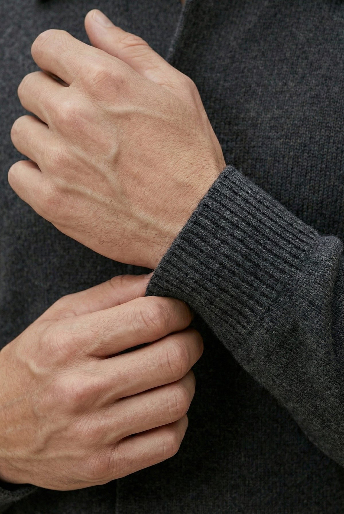 Santio Knit Cardigan Grey | Button-Front Knit with Chest Pockets