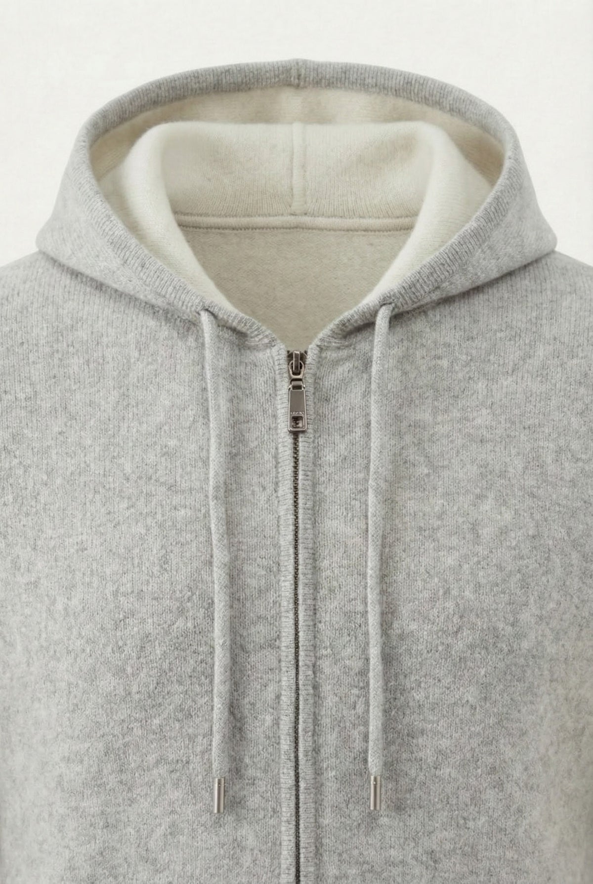 Santo Zip-Up Light Grey | Hooded Knit Zip-Up