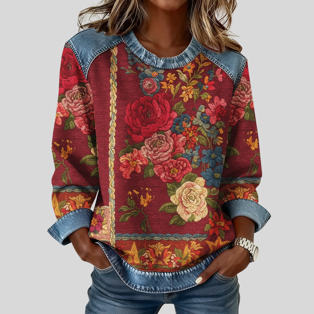 Jersey de punto con estampado floral