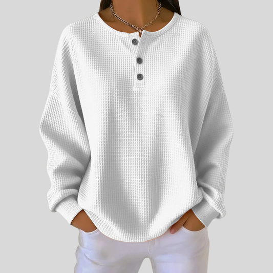 Jersey de punto con cuello henley