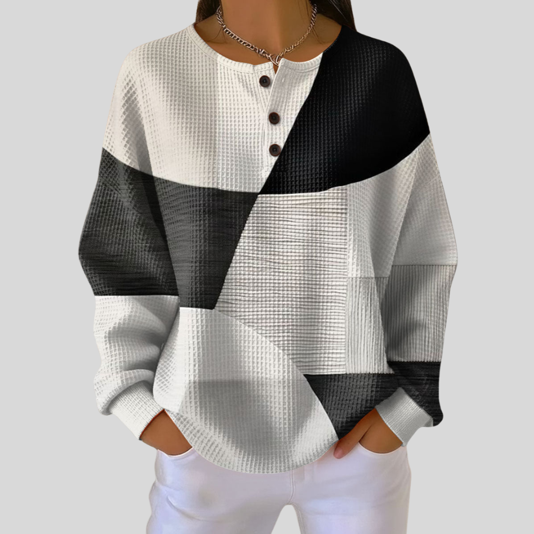 Top henley de punto waffle