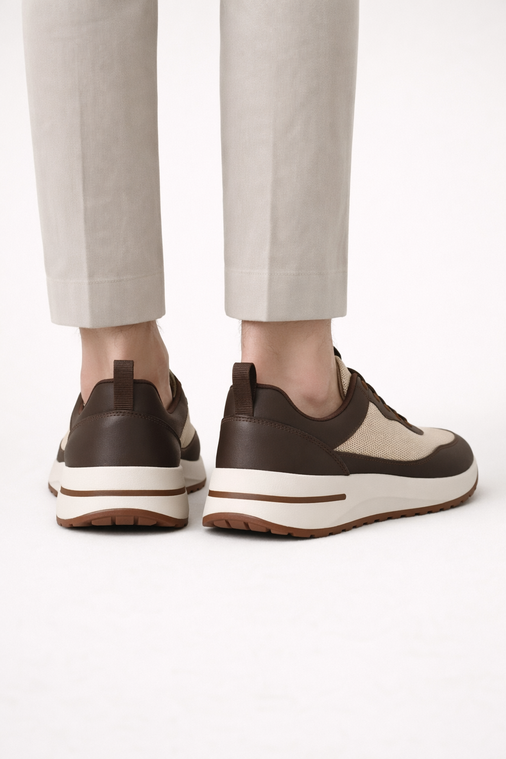 Voyager Couture Sneaker Taupe | Premium Low-Top Sneaker