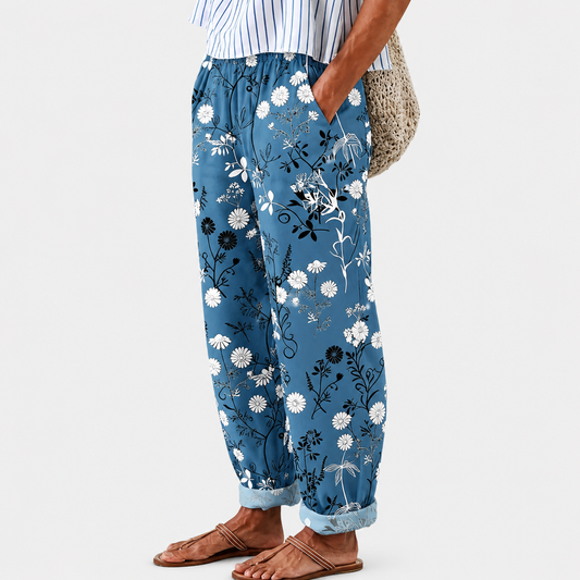 Pantalón floral azul