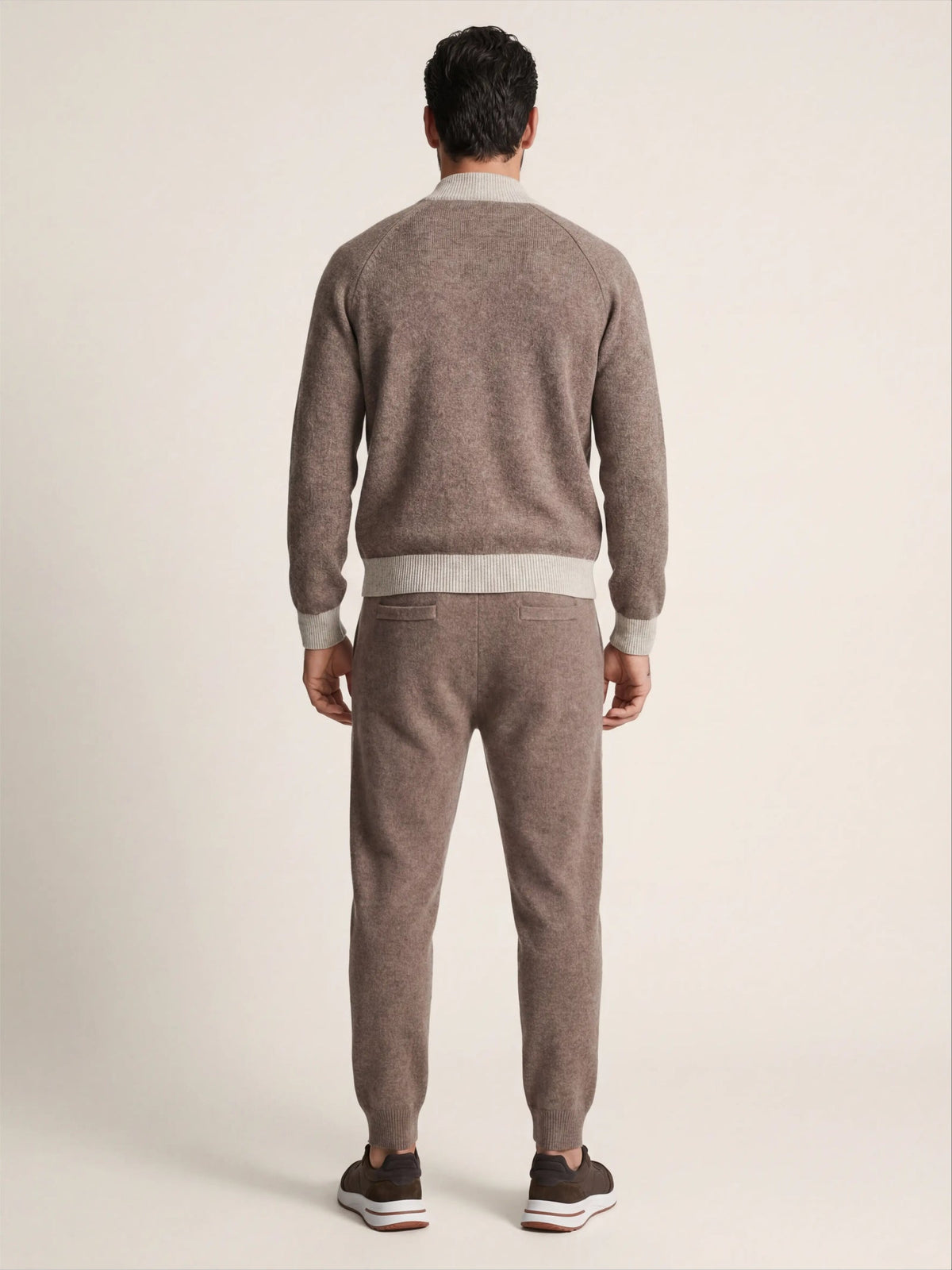 Nero Signature Set Beige | Two-Piece Knit Tracksuit
