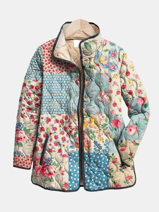 Chamarra Acolchada Patchwork Floral Alejandra