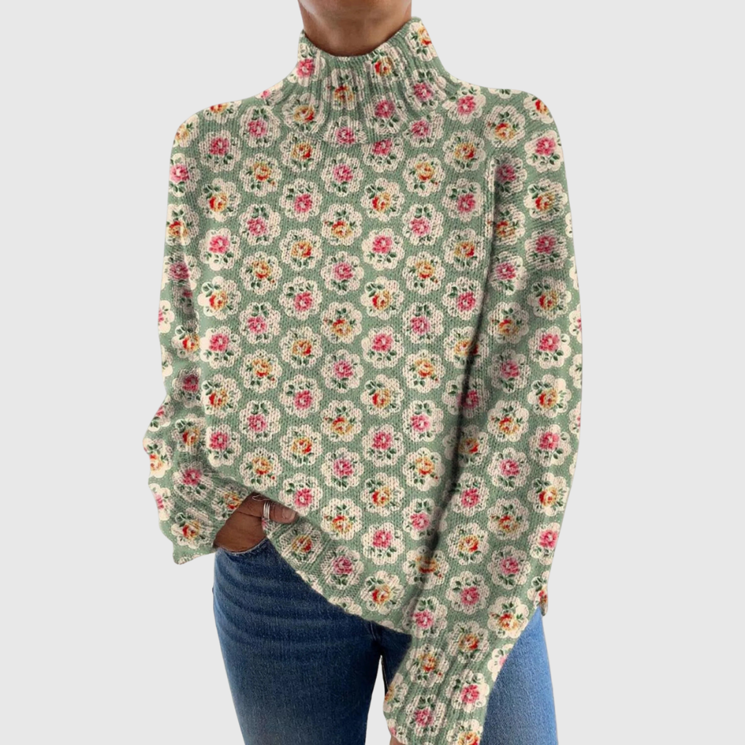 Suéter de punto con flores