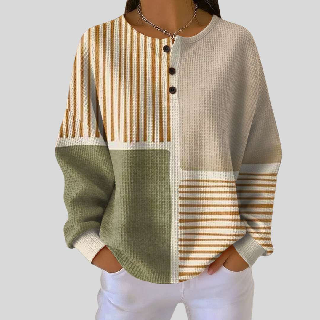 Blusa de punto con bloques de color