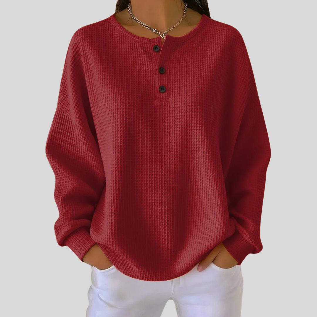 Jersey de punto con cuello henley