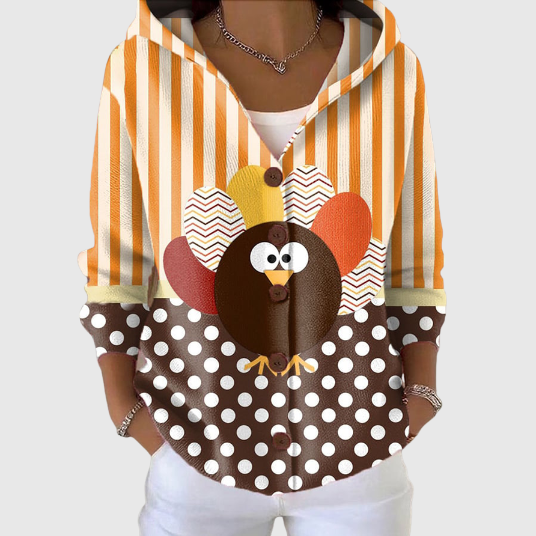 Sudadera con capucha y estampado festivo