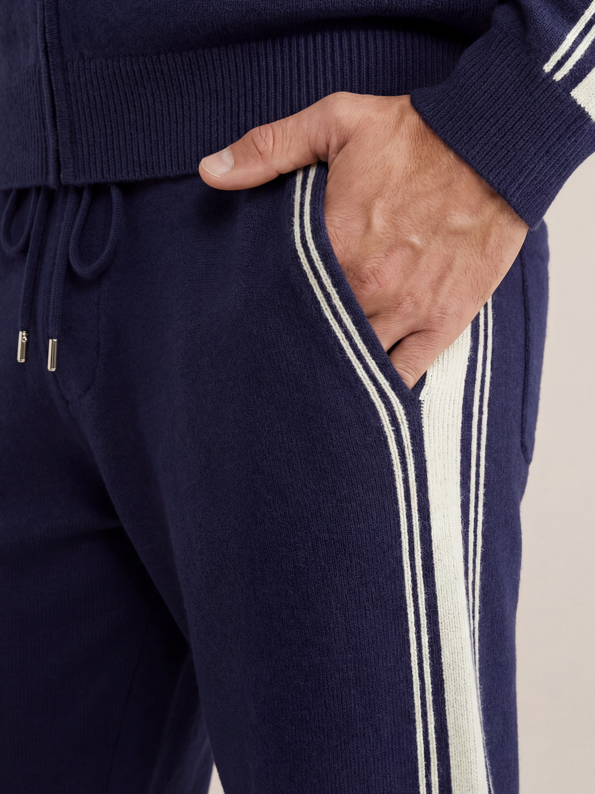 Sion Signature Set Navy | Two-Piece Knit Tracksuit