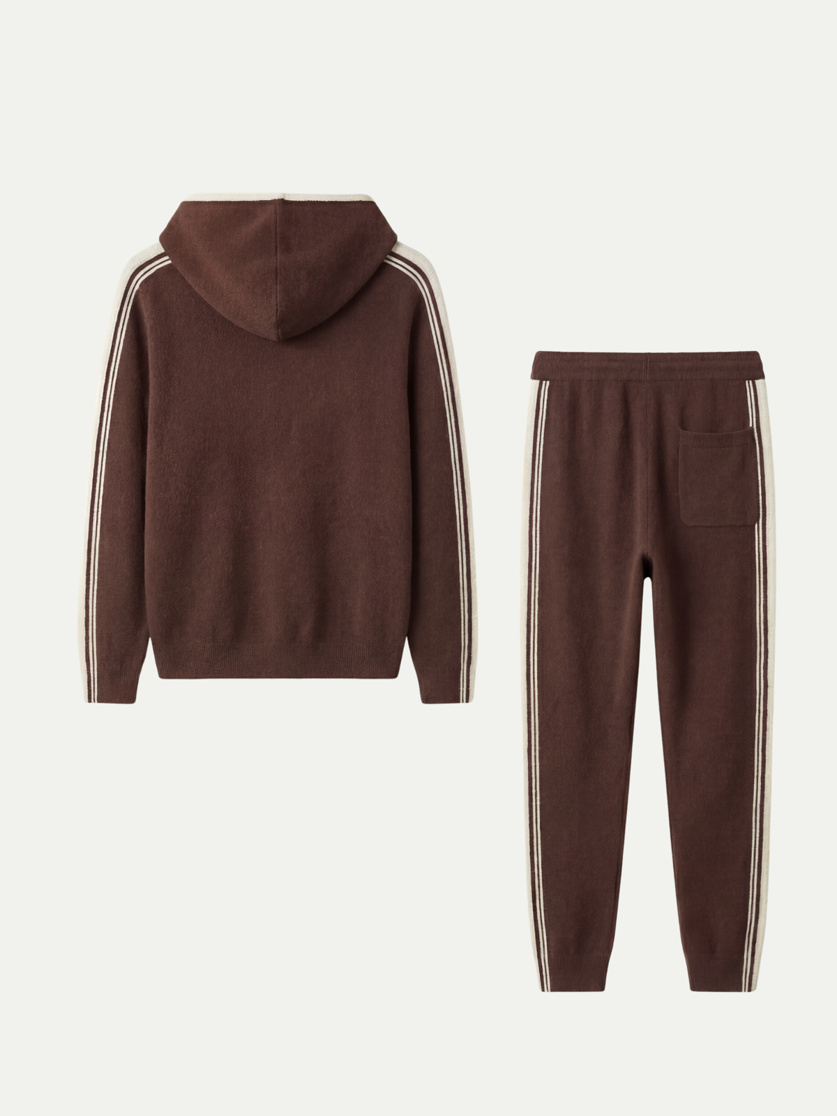 Sion Signature Set Brown | Hooded Knit Tracksuit