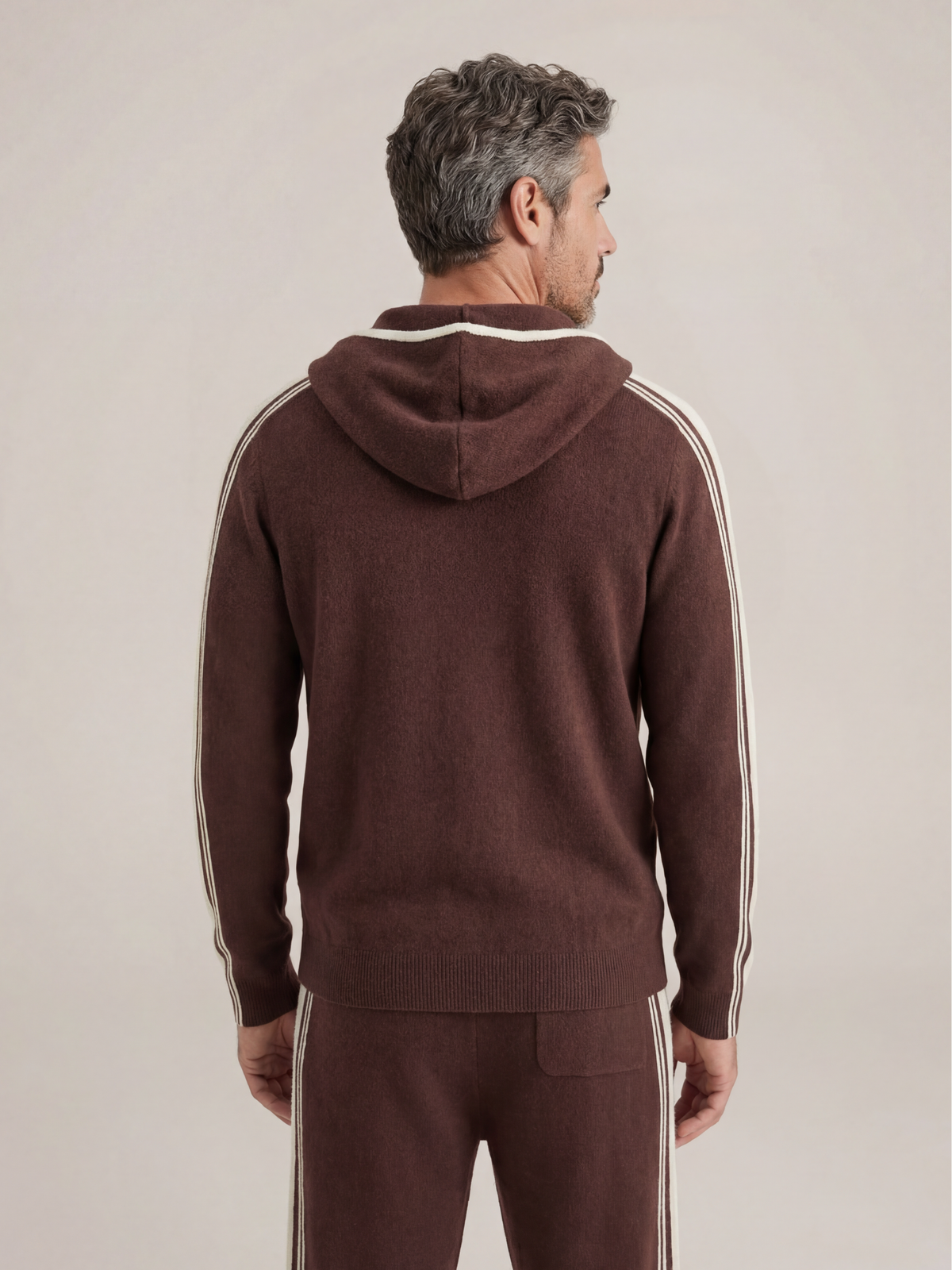 Sion Signature Set Brown | Hooded Knit Tracksuit