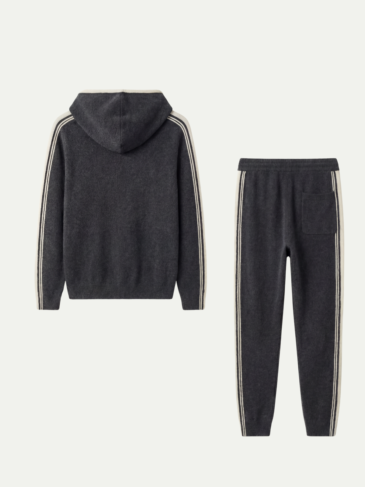 Sion Signature Set Dark Grey | Hooded Knit Tracksuit