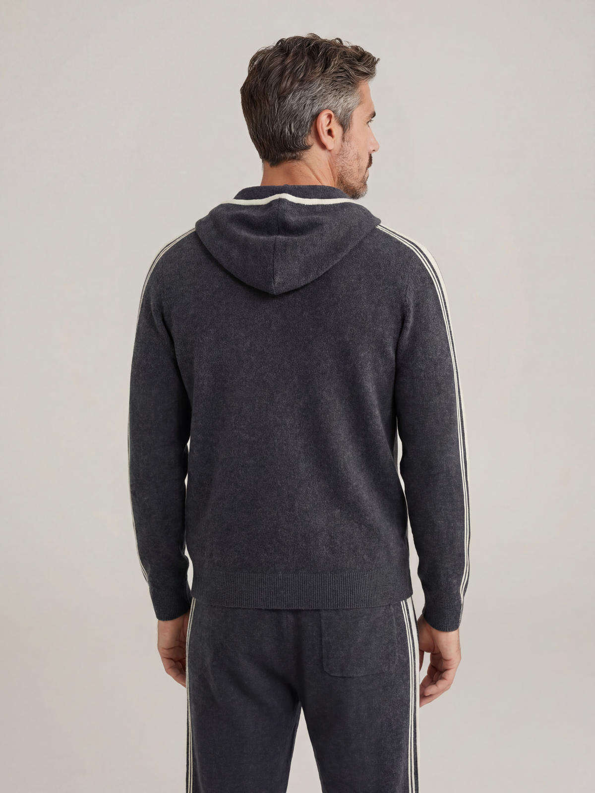 Sion Signature Set Dark Grey | Hooded Knit Tracksuit