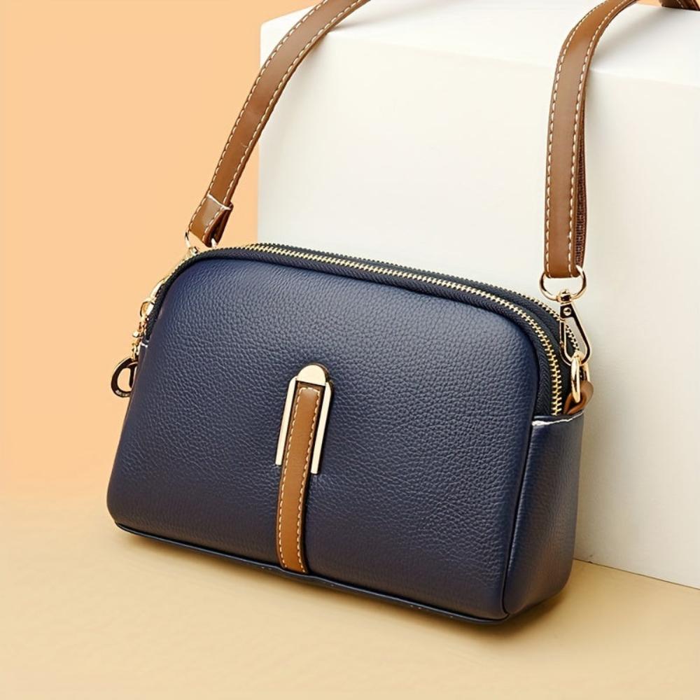 Bolsa de hombro con textura litchi