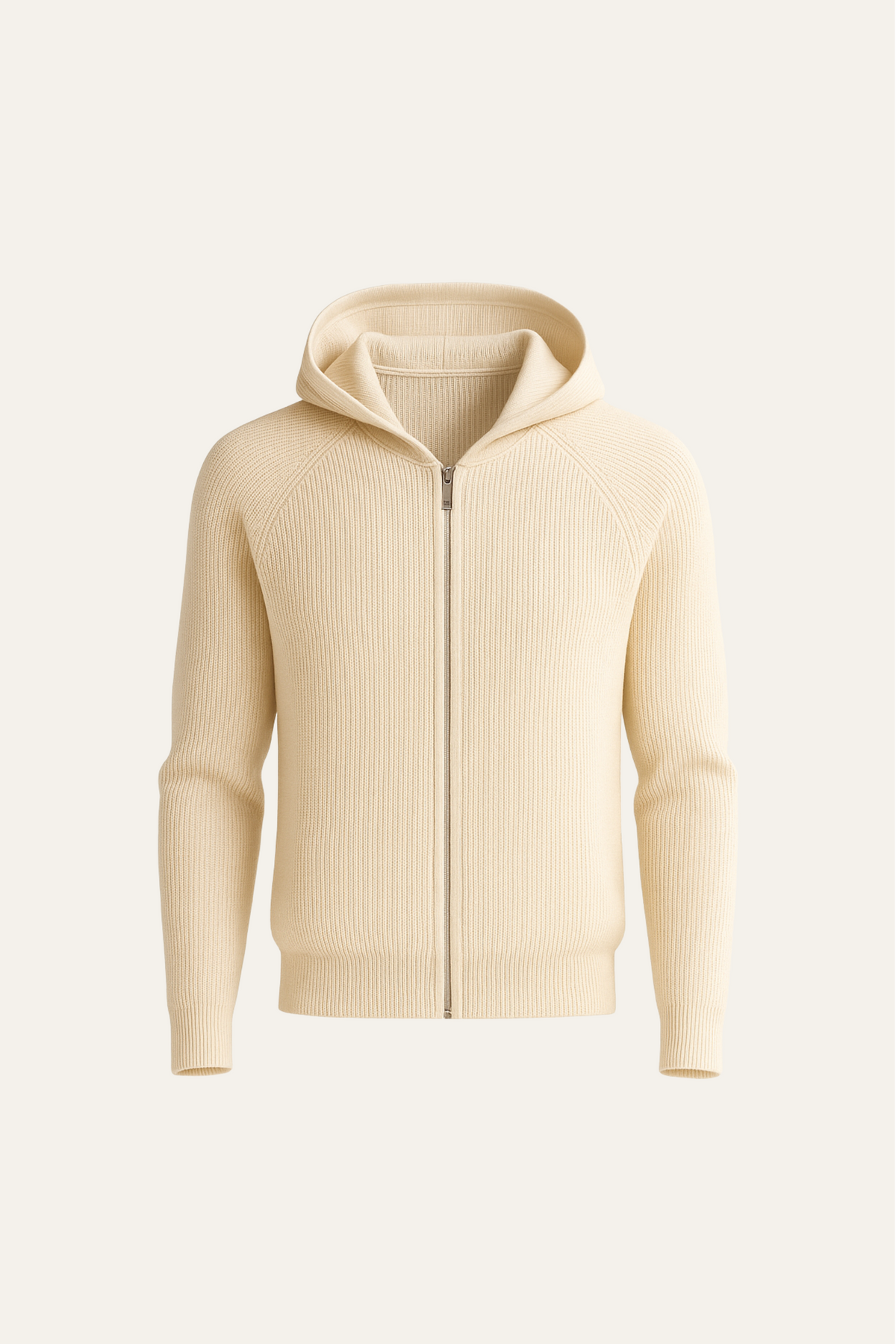 Siro Voyager Zip-Up Beige | Merino Hooded Zip-Up