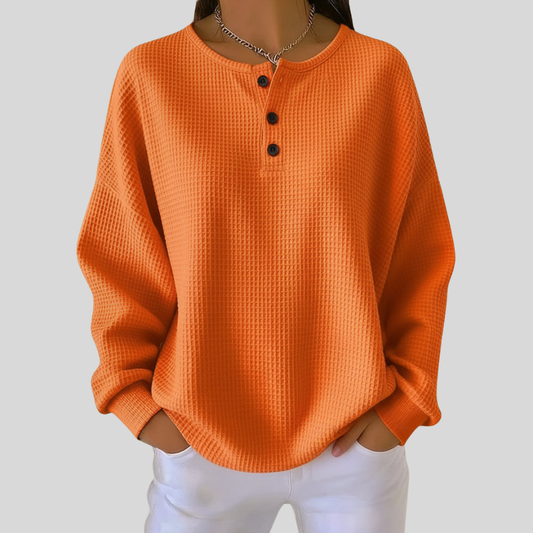 Jersey de punto con cuello henley