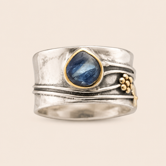 Anillo bohemio con piedra natural