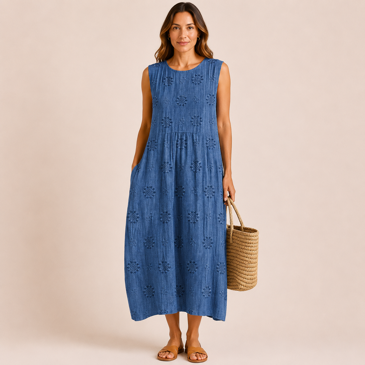 Vestido midi con estampado floral