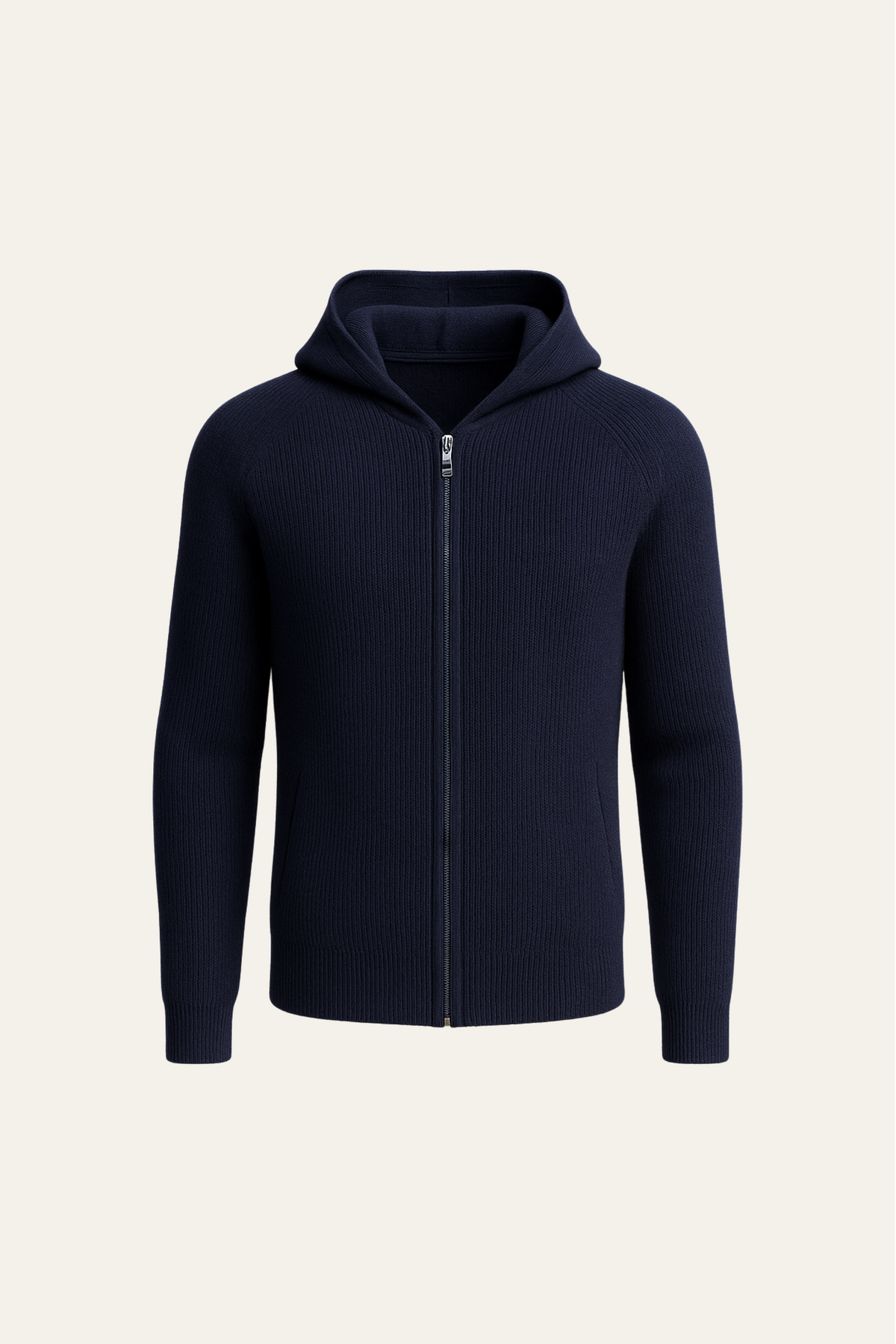 Siro Voyager Zip-Up Navy | Wool-Blend Hooded Zip-Up