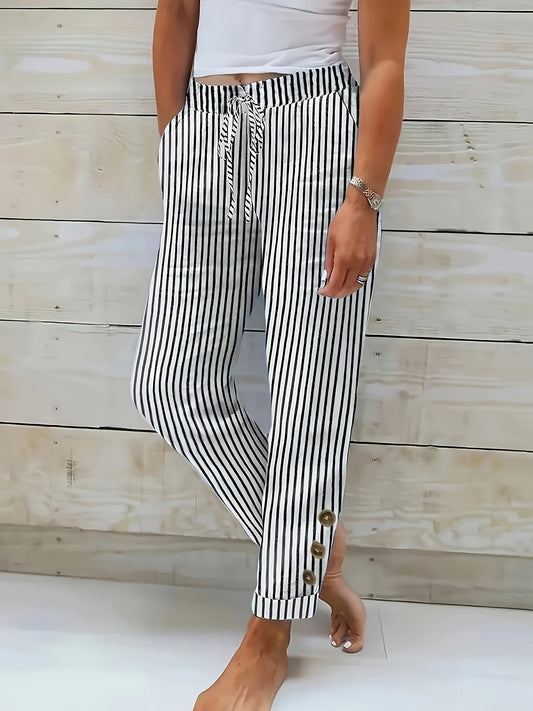 Pantalón a rayas de corte relajado