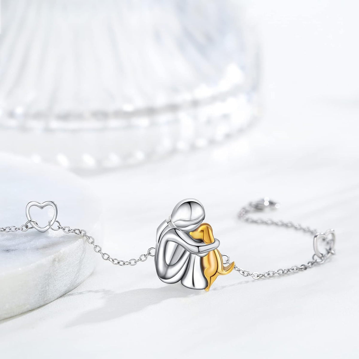 Pulsera ajustable con charm de perro