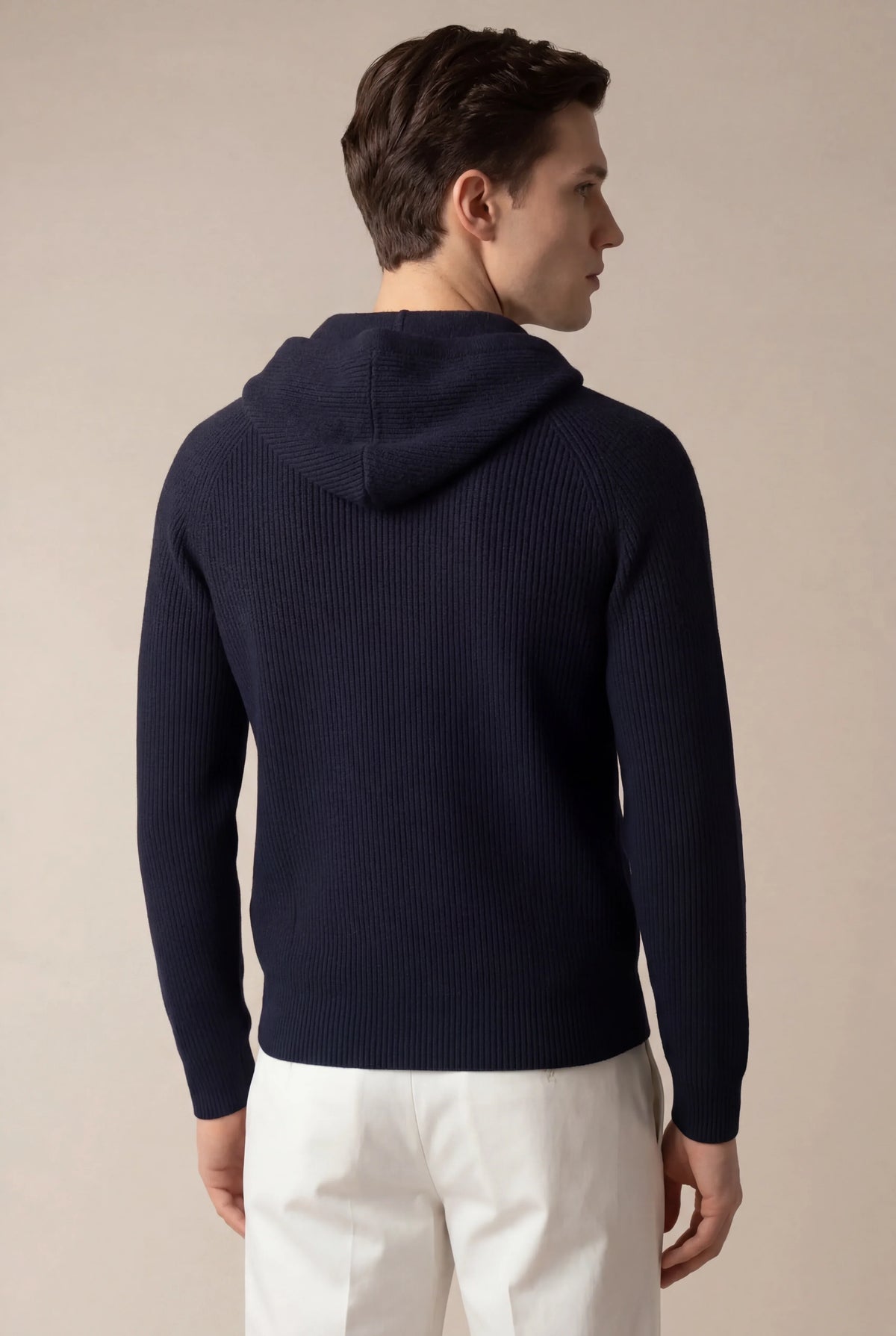 Siro Voyager Zip-Up Navy | Wool-Blend Hooded Zip-Up