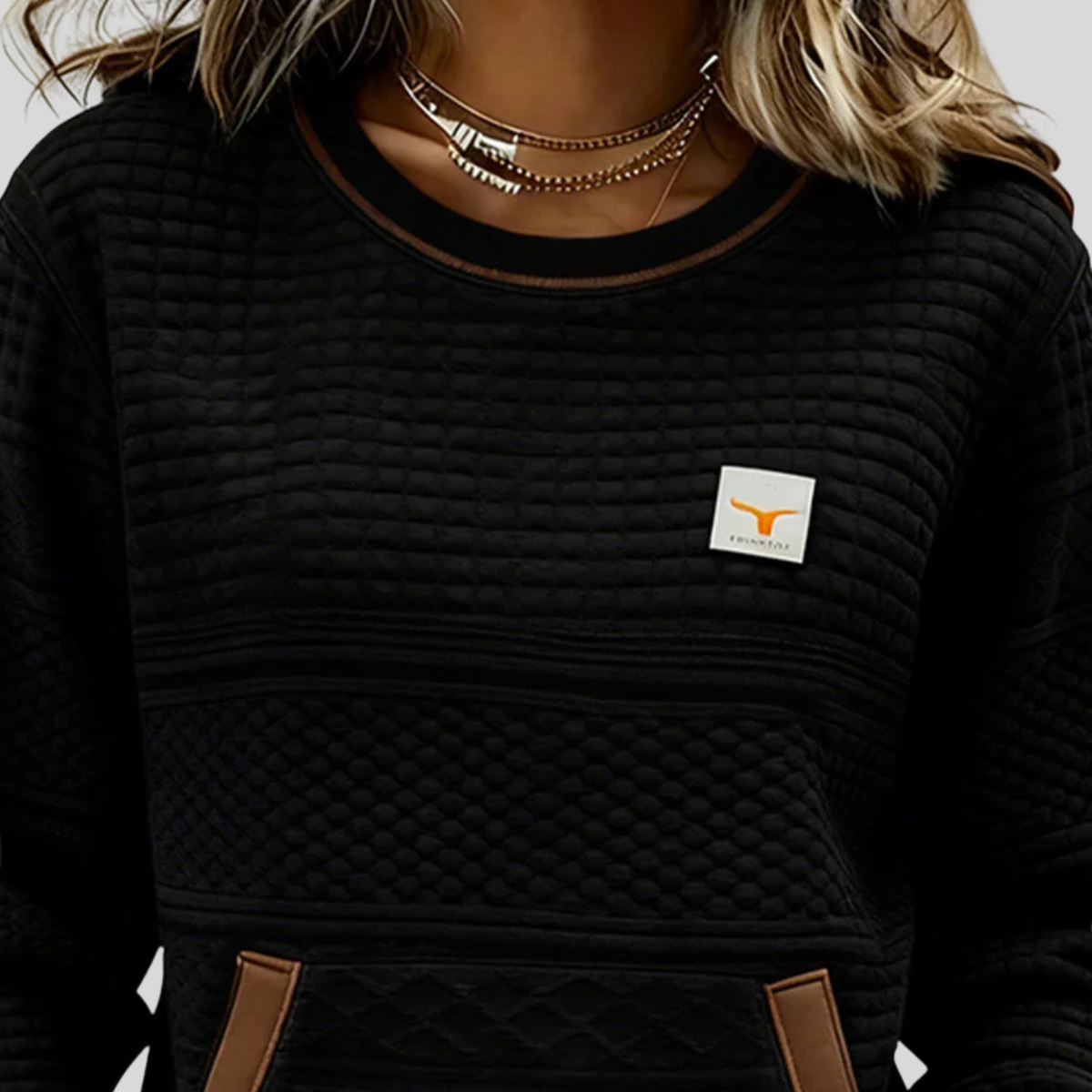 Jersey de punto con bolsillo y detalles en contraste