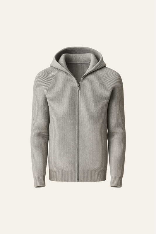 Siro Voyager Zip-Up Grey | Merino Hooded Zip-Up