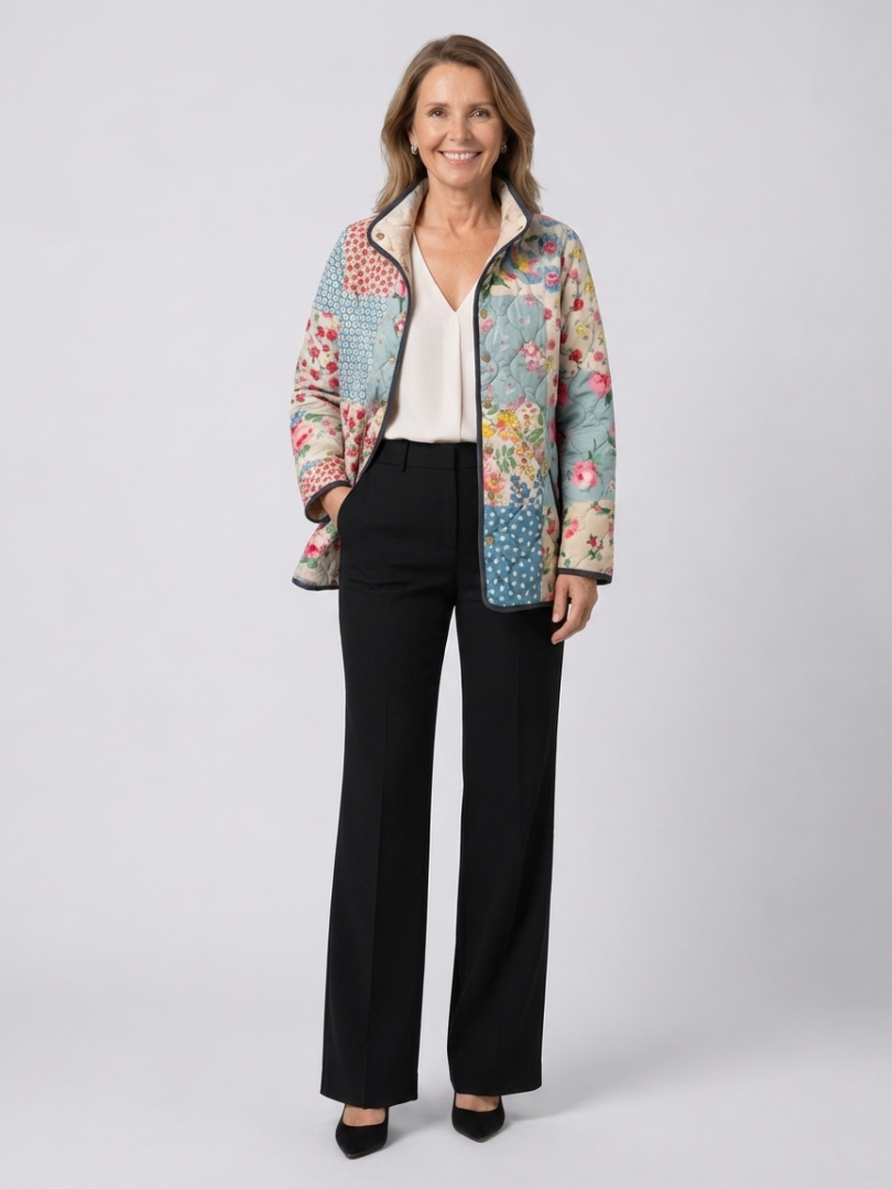 Chamarra Acolchada Patchwork Floral Alejandra