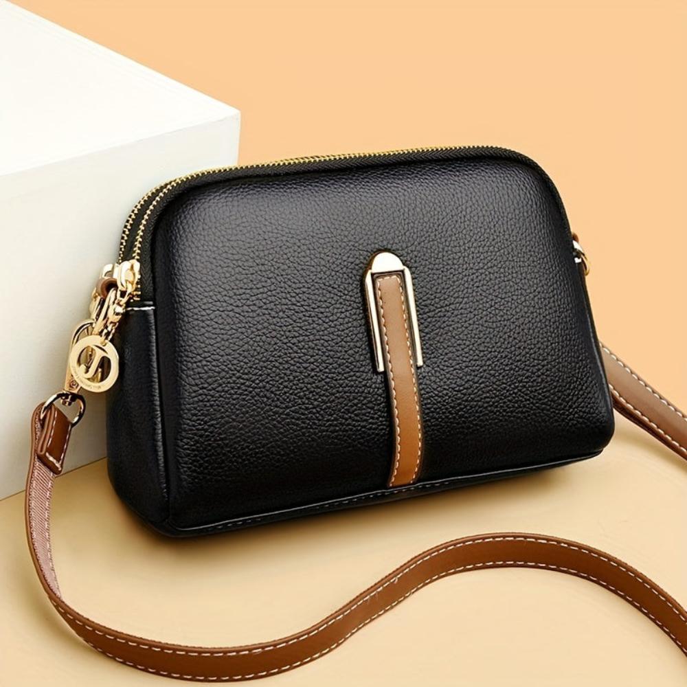 Bolsa de hombro con textura litchi