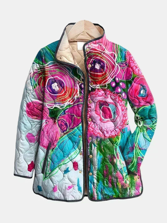 Chamarra Acolchada Acuarela Floral Frida