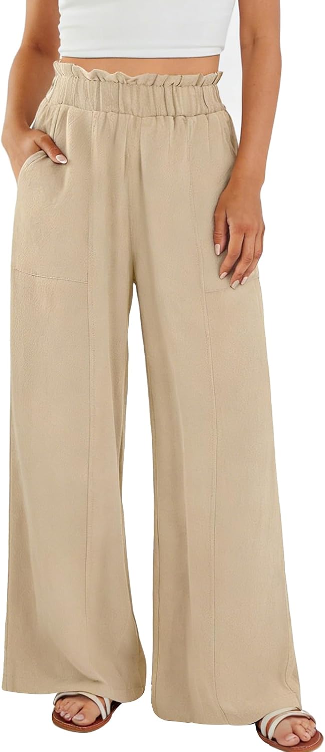 Pantalón palazzo de lino