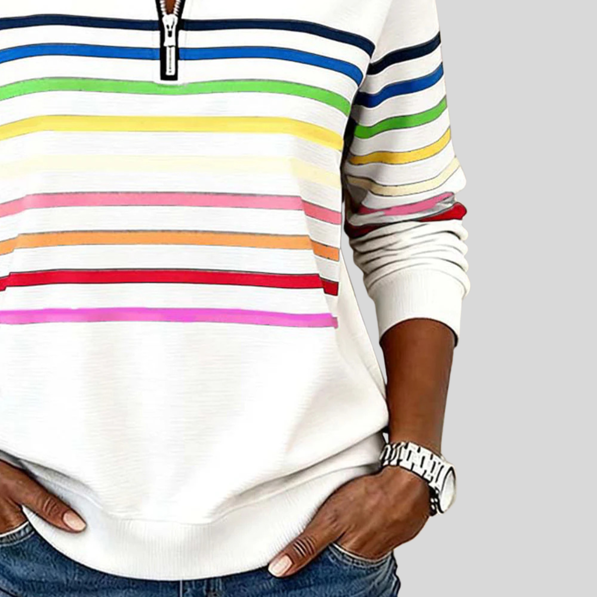 Jersey de punto con cuello y cremallera
