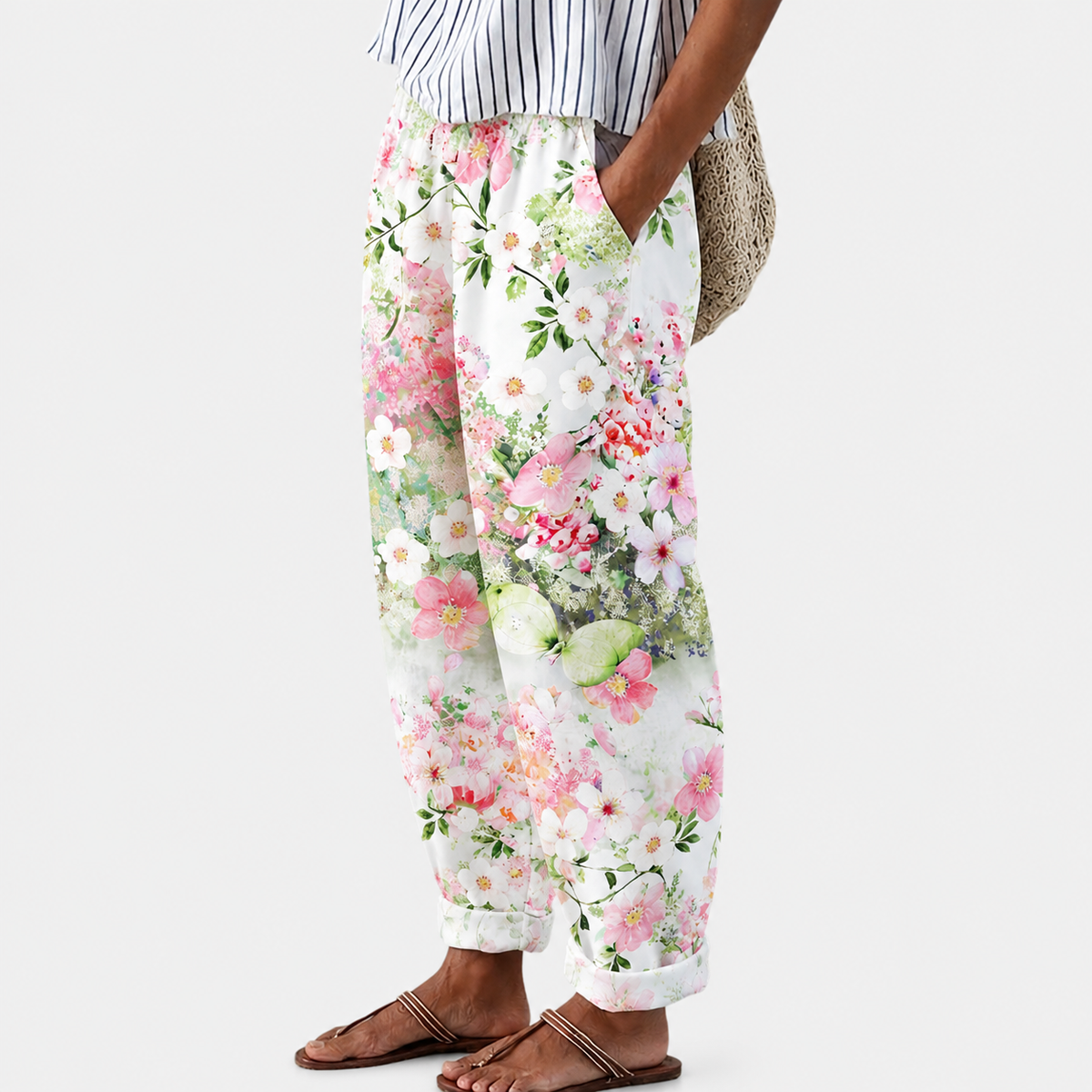 Pantalón floral cómodo