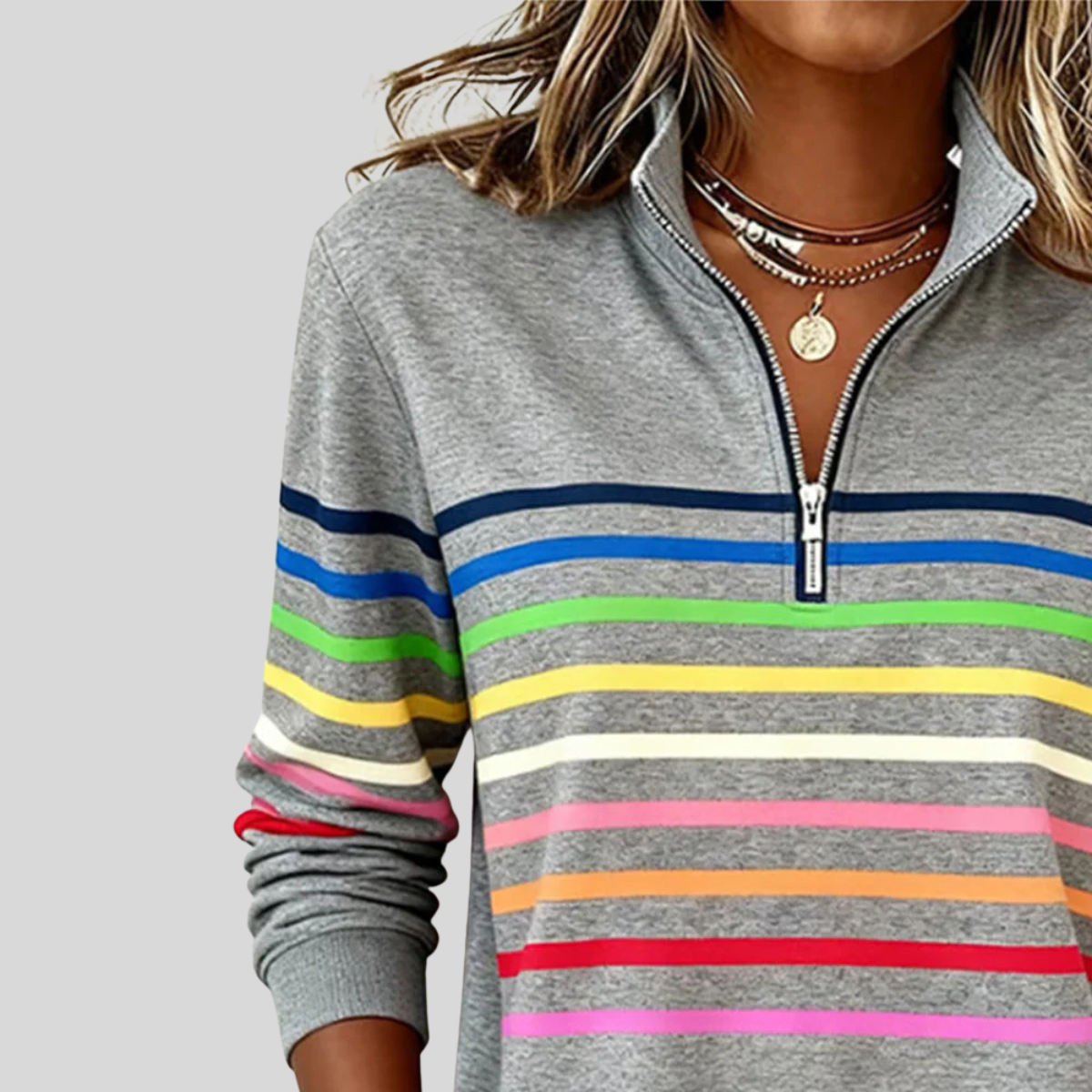 Jersey de punto con cuello y cremallera