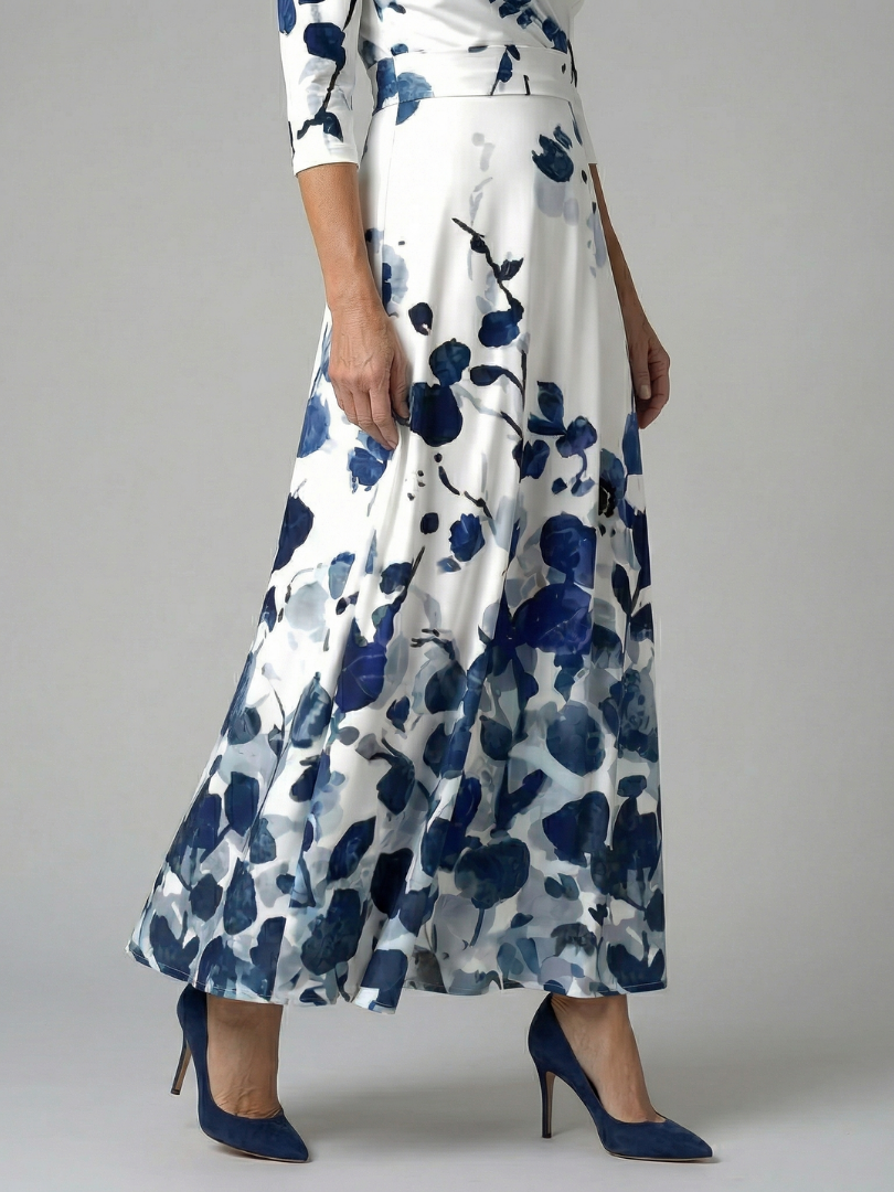 Vestido midi cruzado con estampado floral