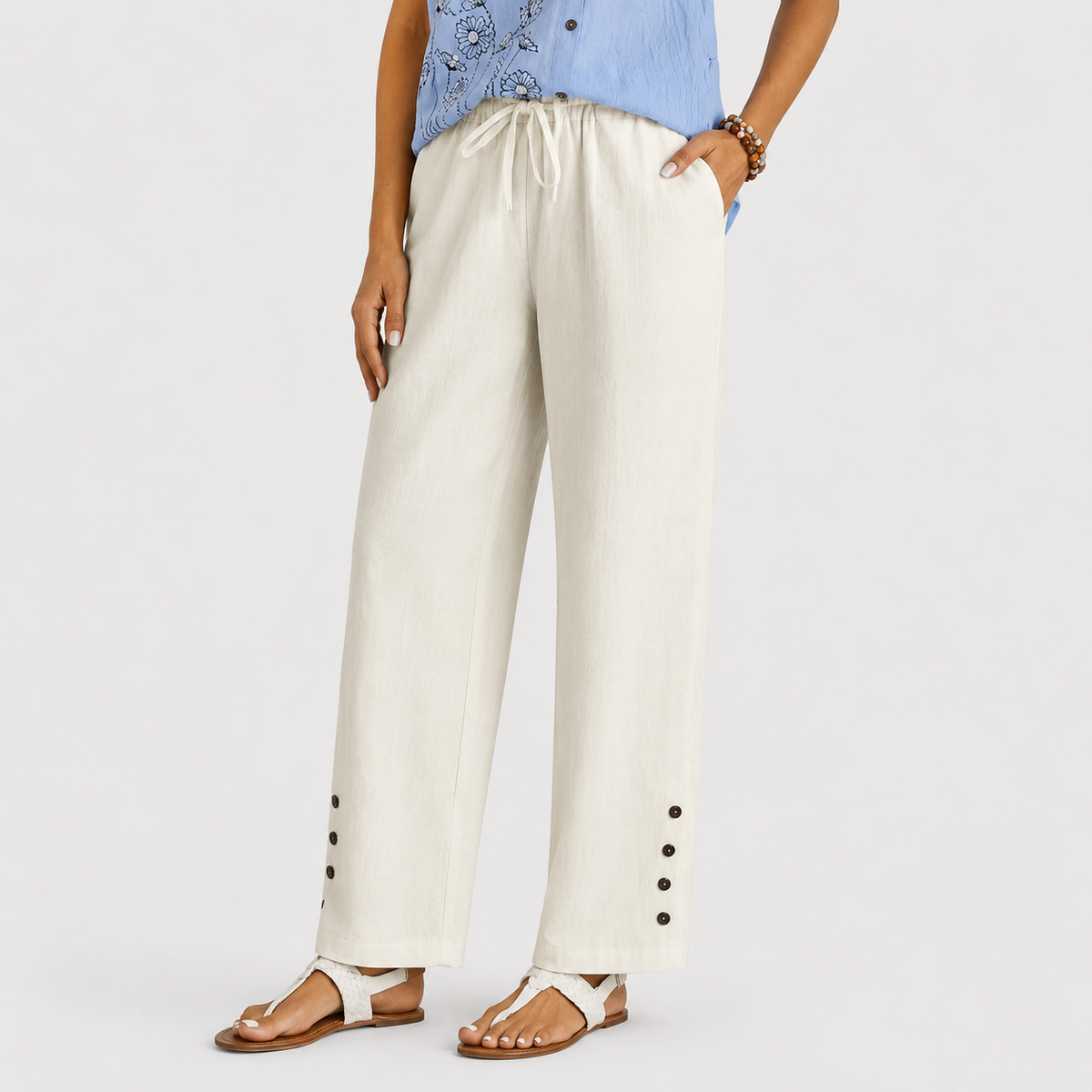 Pantalón relajado con botones