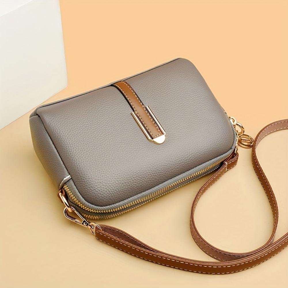Bolsa de hombro con textura litchi