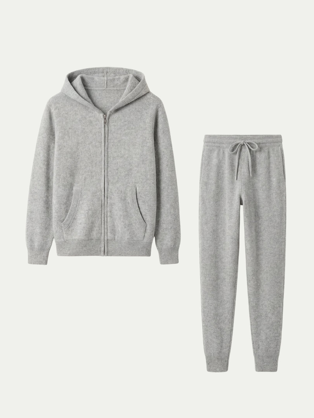 Noreli Signature Set Light Grey | Hooded Knit Set