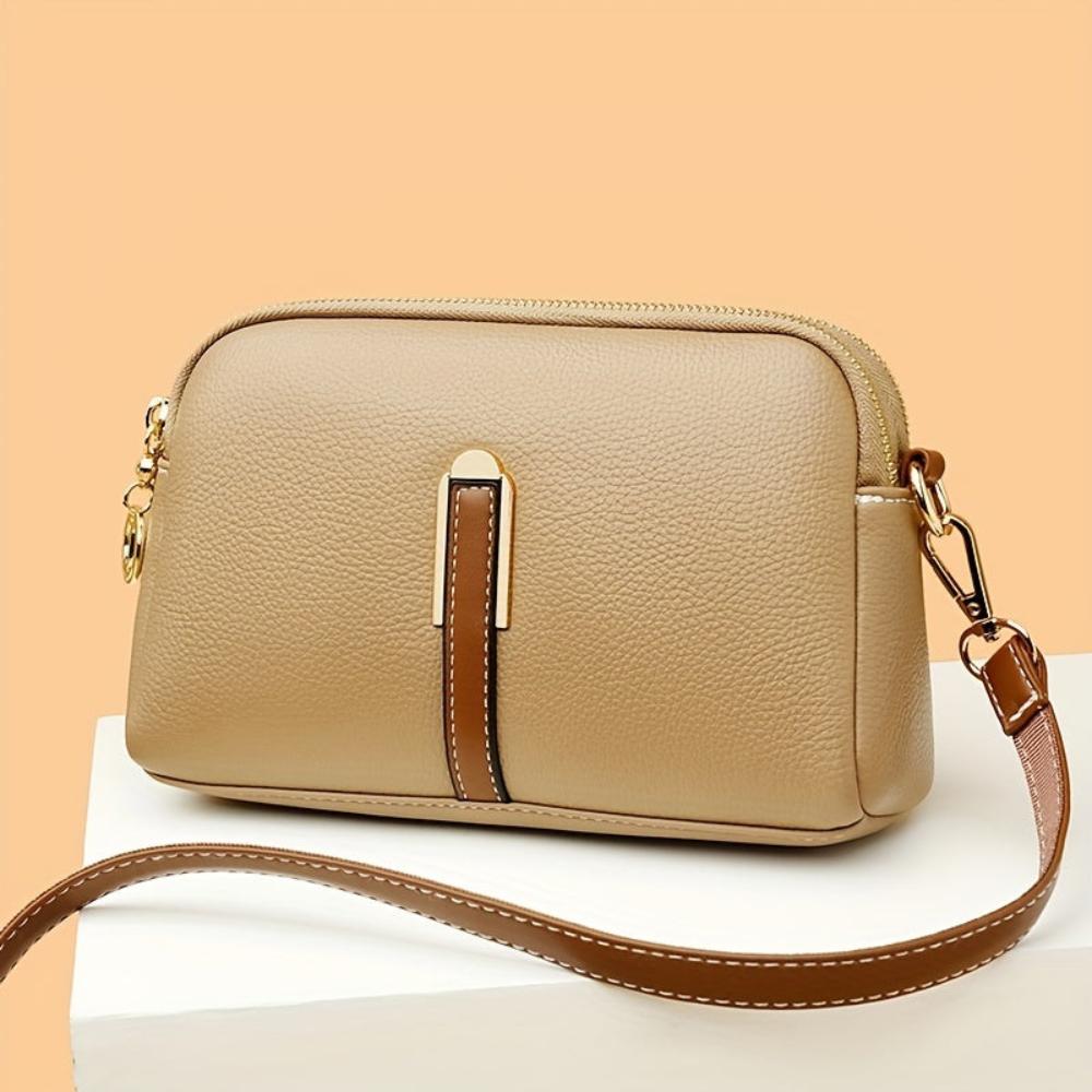 Bolsa de hombro con textura litchi