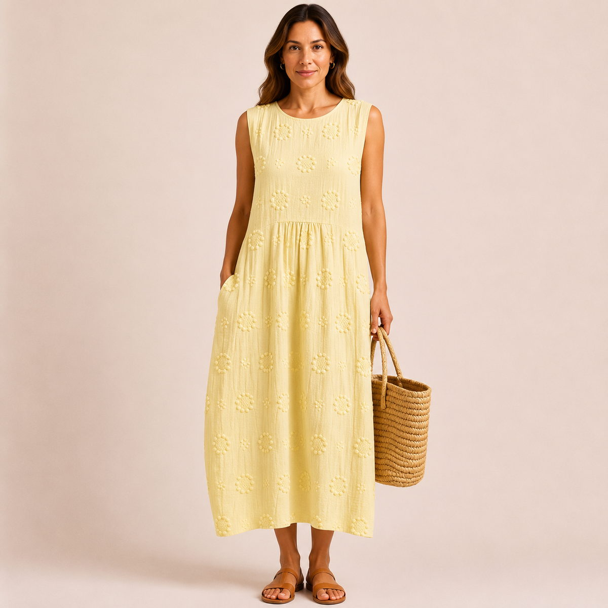 Vestido midi con estampado floral
