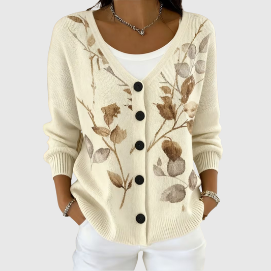 Cárdigan de punto con estampado floral